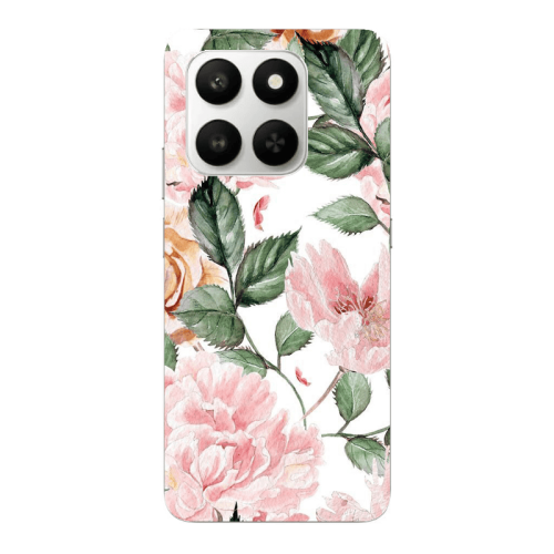 Honor Magic 400 Smart Pink rose and laves Transparent Silicone TPU Θήκη